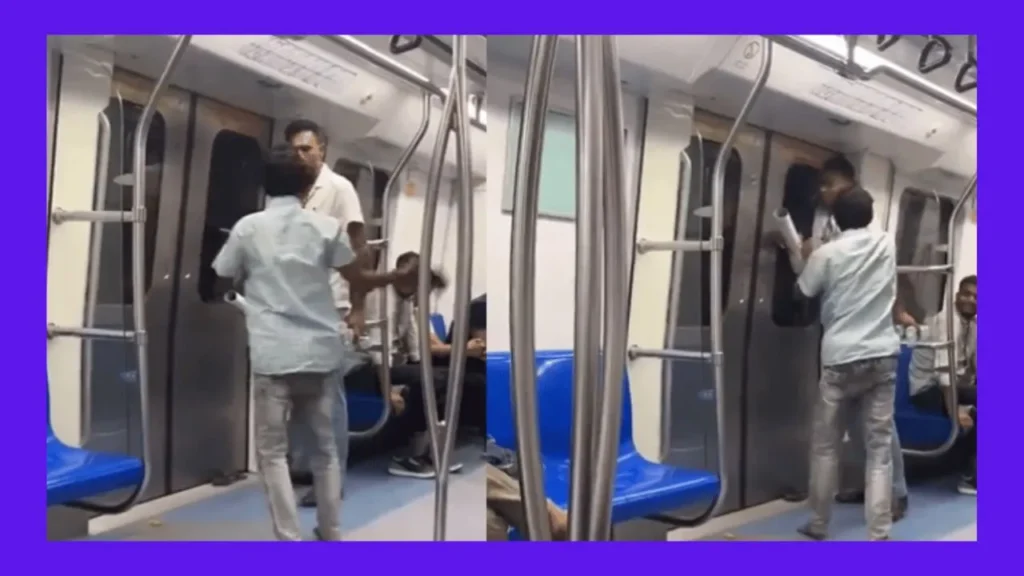 Delhi Metro fight scene
