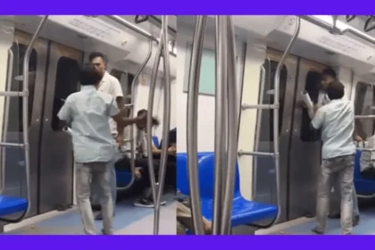 Delhi Metro fight scene