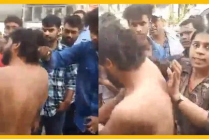 Mobile thief beaten brutally, चोर गिड़गिड़ाता रहा लेकिन महिला पीटाई करती रही 76 Mobile thief beaten brutally
