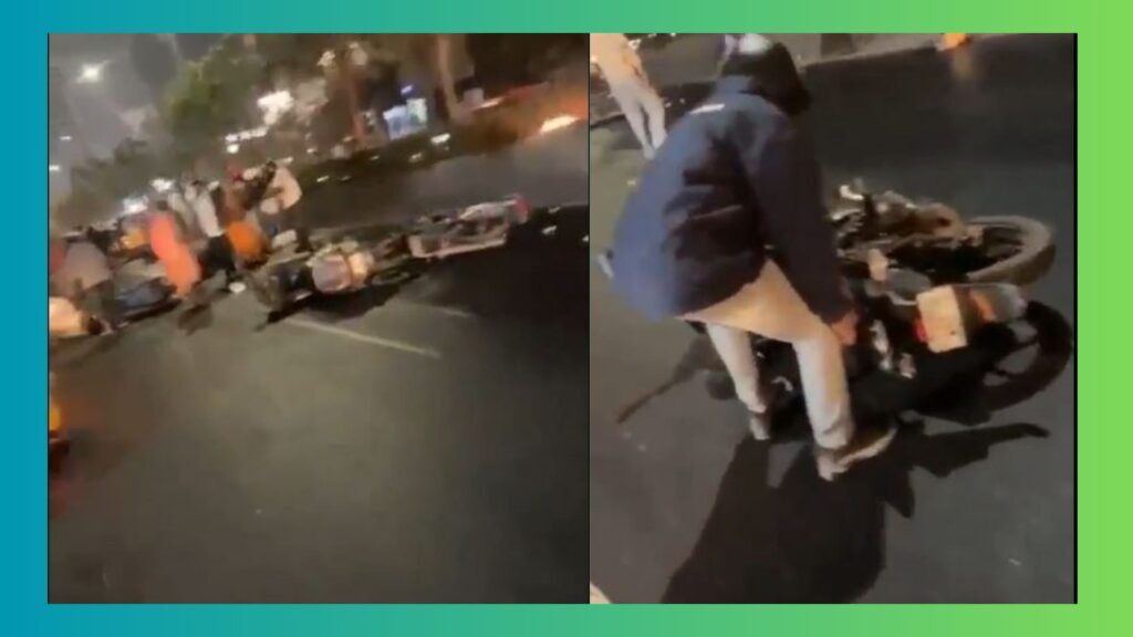 25 bikes skid on Hyderabad road