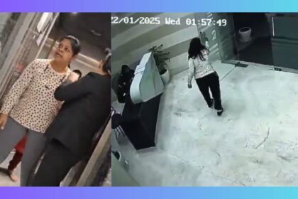 Angry woman breaks glass door, duty पर सोते हुए guard को जगाने के लिए की ऐसी हरकत 74 Angry woman breaks glass door