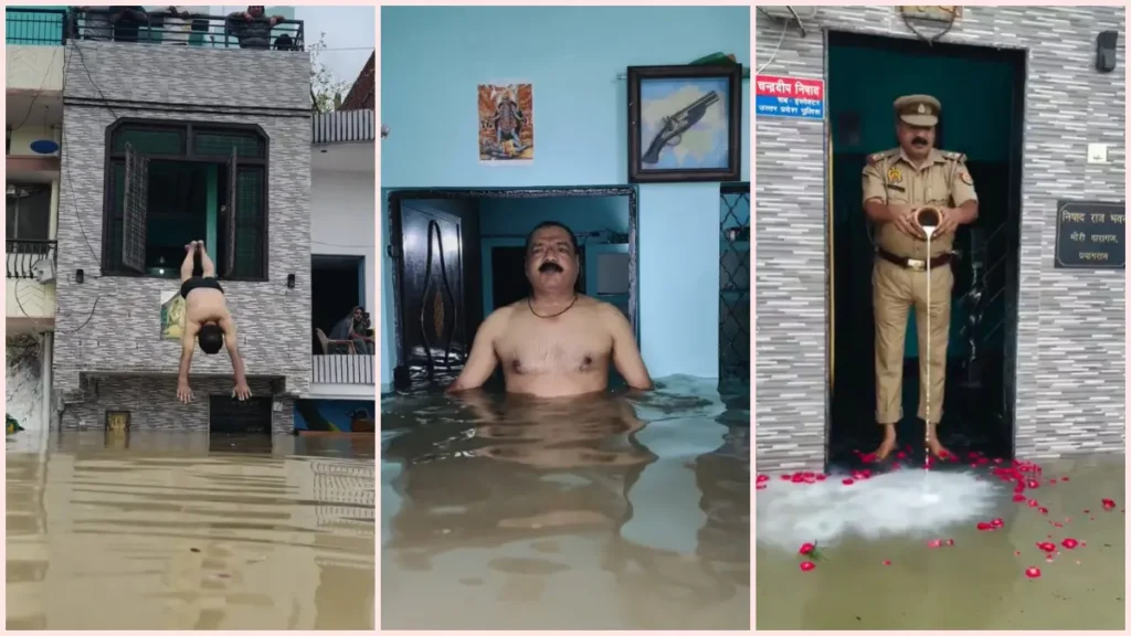 UP cop makes reels in flood water