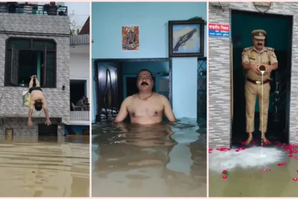 UP cop makes reels in flood water