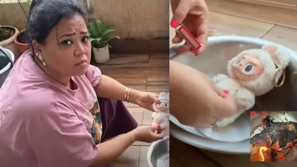 Bharti Singh burns Labubu